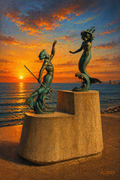 Triton and Siren at Malecón Puerto Vallarta
